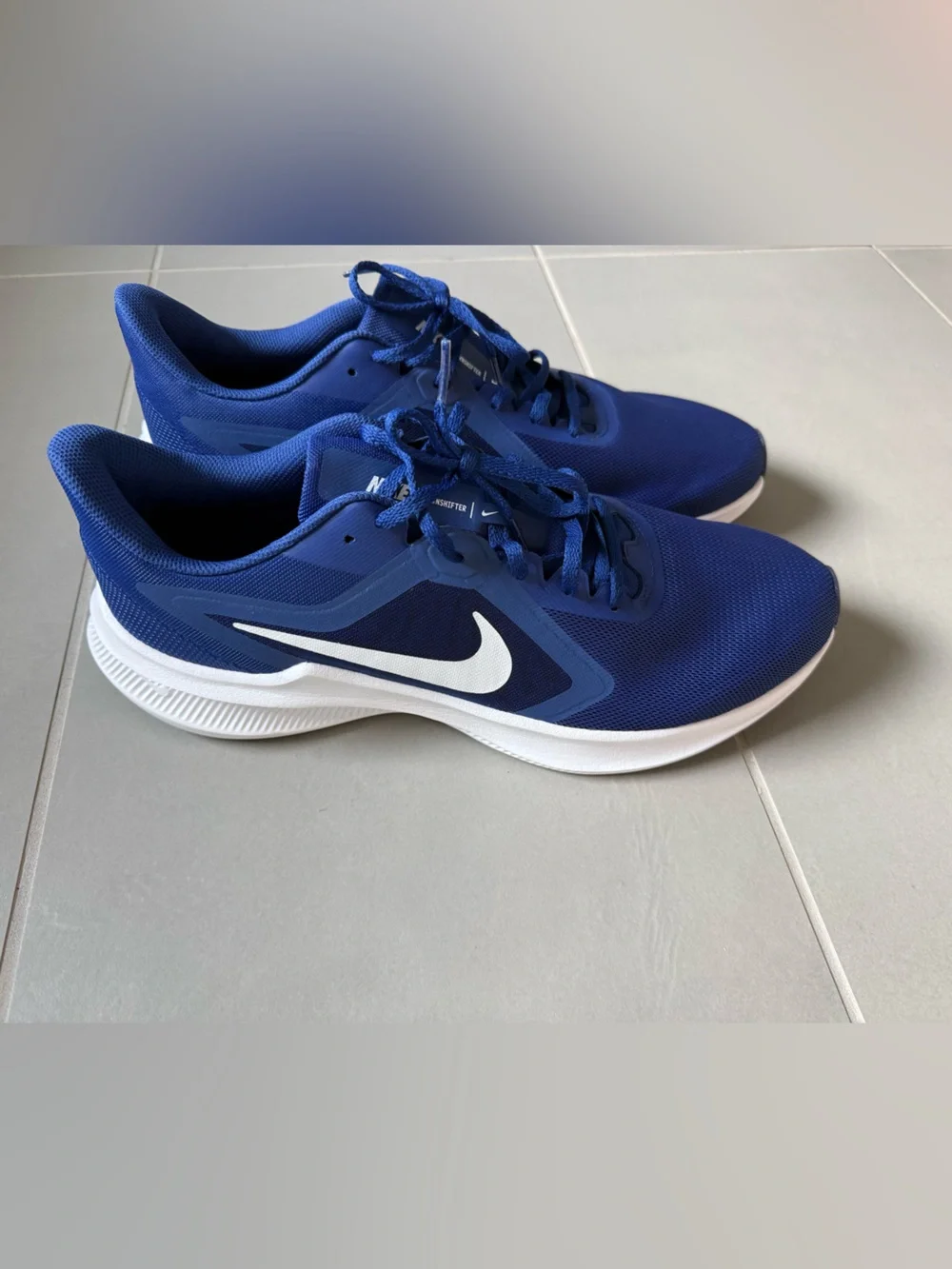 Nike Blue Mesh Running Shoes with White Swoosh